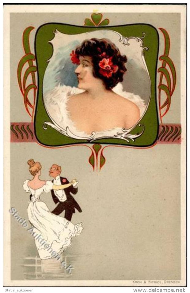 Jugendstil Frau Tanz  Künstlerkarte I-II Art Nouveau - Zonder Classificatie
