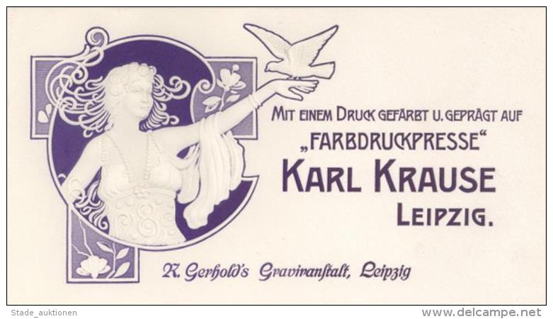 Jugendstil Werbung K. Gerhold's Graviranstalt Präge-Karte I- (keine Ak-Einteilung) Art Nouveau Publicite - Unclassified