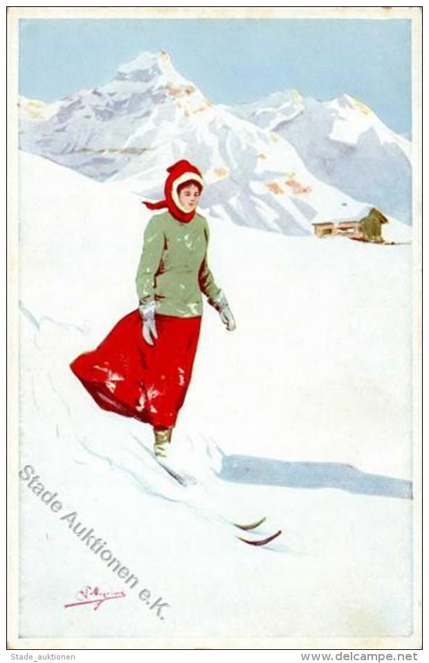 Pellegrini, A. H. Ski Fahren Künstlerkarte I-II - Unclassified