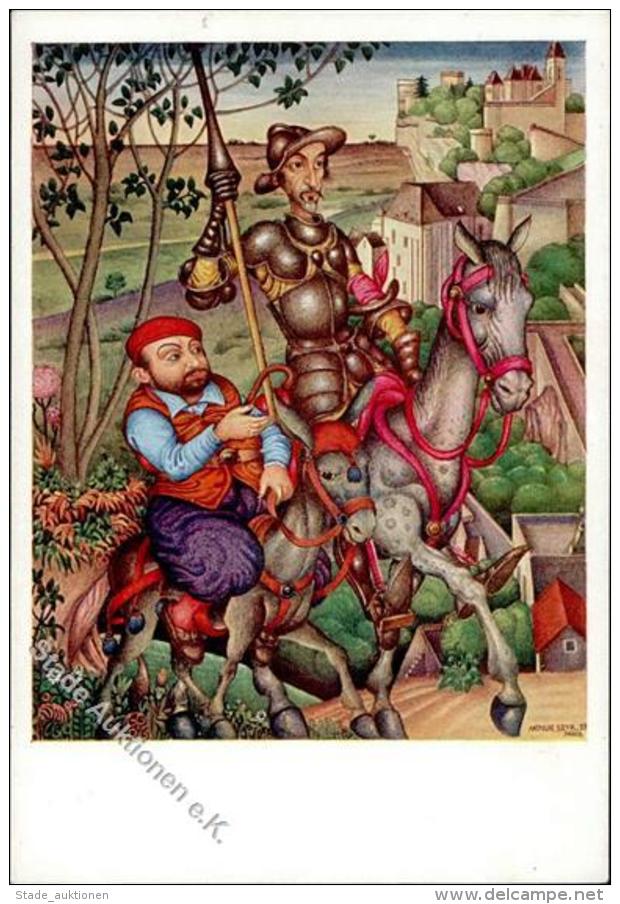 Szyk, Arthur Don Quichotte U. Sancho Pancha Künstler-Karte I-II - Unclassified