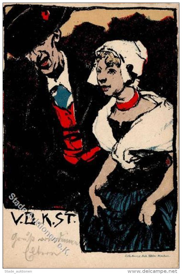 Münchner Kunst Bauern Tracht V. D. K. ST.  Künstlerkarte 1900 I-II - Unclassified