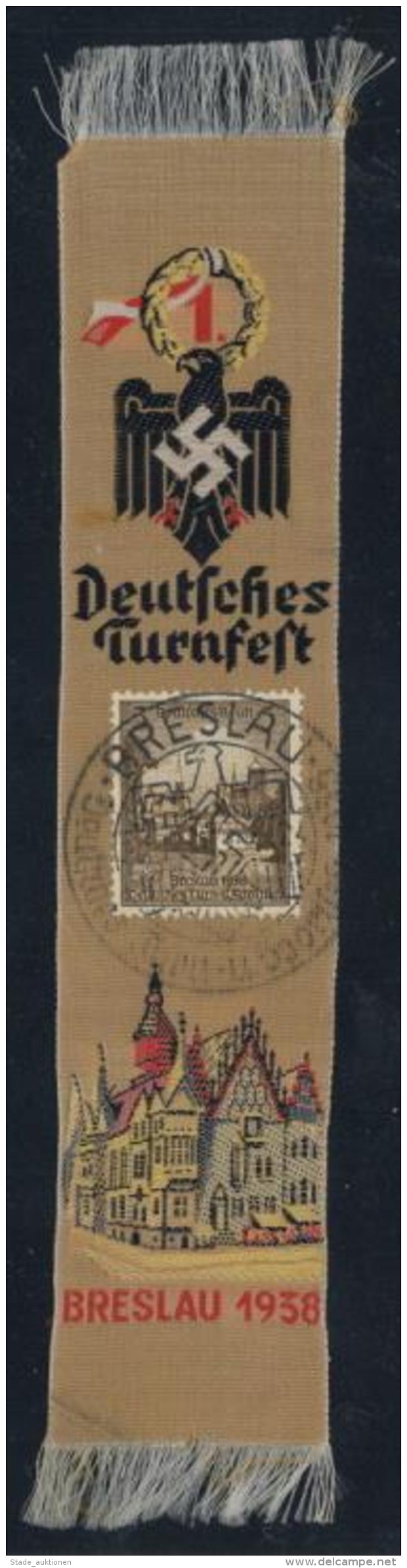 Seide Gewebt Deutsches Turnfest Breslau 1938 WK II I-II Soie - Non Classificati