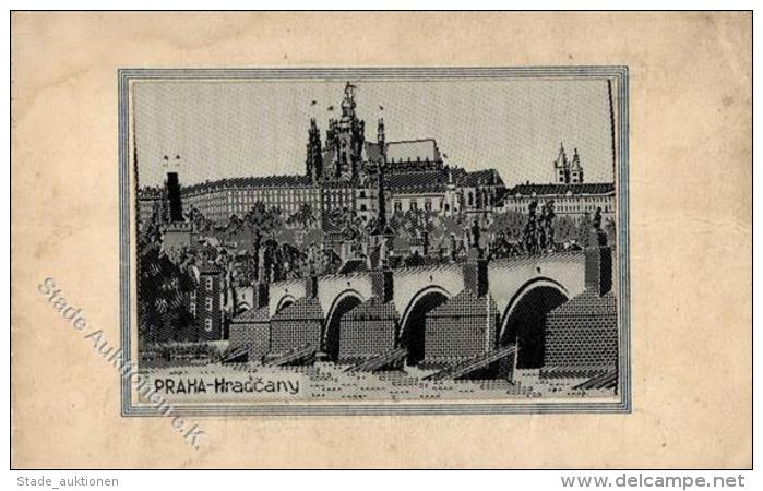 Seide Gewebt Praha Hradcany (Prag) Tschechien Künstler-Karte I-II (fleckig) Soie - Unclassified