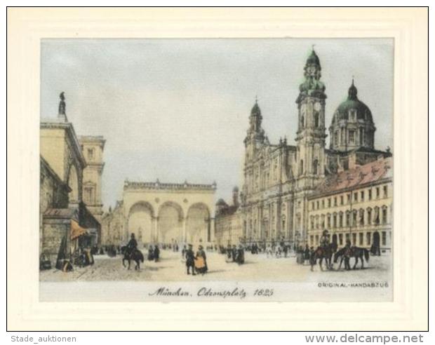 Seide München (8000) Odensplatz Im Passepartout Ca. 18x13 Cm I-II Soie - Unclassified