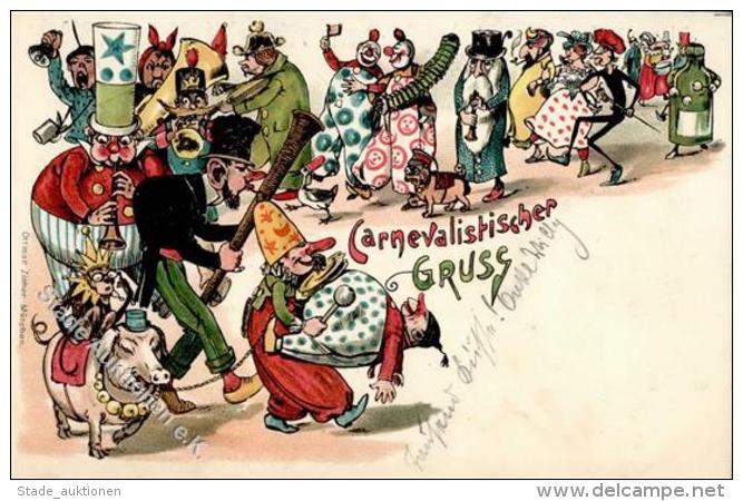 Karneval Ottmar Zieher  Lithographie 1898 I-II - Unclassified