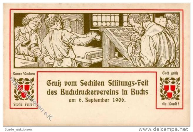 Beruf Buchdrucker Stiftungsfest 1906 Prägedruck I-II (keine Ak-Einteilung) - Ohne Zuordnung