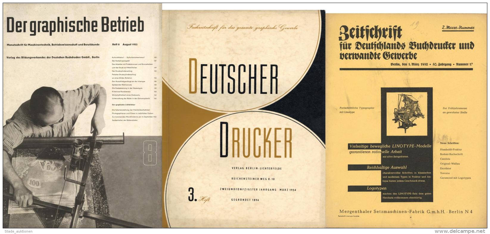 Beruf Buchdrucker U. Graphik Partie Mit Circa 100 Fachzeitschriften Meist Vor 1945 II (altersbedingete Gebrauchsspuren) - Unclassified