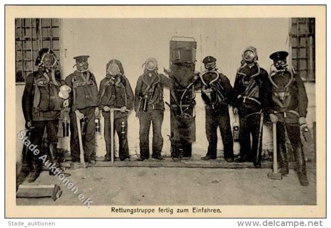 Bergbau Rettungstruppe Fertig Zum Einfahren Ansichtskarte I-II - Mines