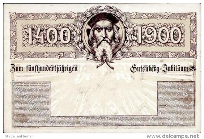 Buch Gutenberg Mainz (6500) 500 Jahr Feier 1900 Künstler-Karte I-II - Unclassified