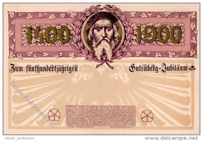 Buch Gutenberg Mainz (6500) 500 Jahr Feier 1900 Künstler-Karte I-II - Unclassified