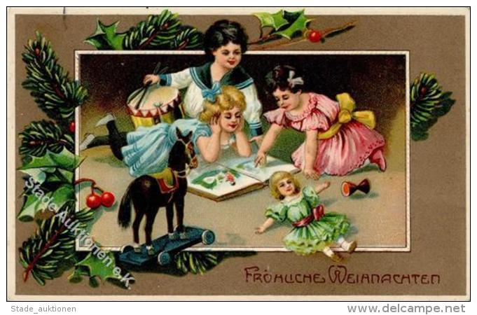 Weihnachten Kinder Puppe Spielzeug  Prägedruck 1915 I-II Noel Jouet - Other & Unclassified