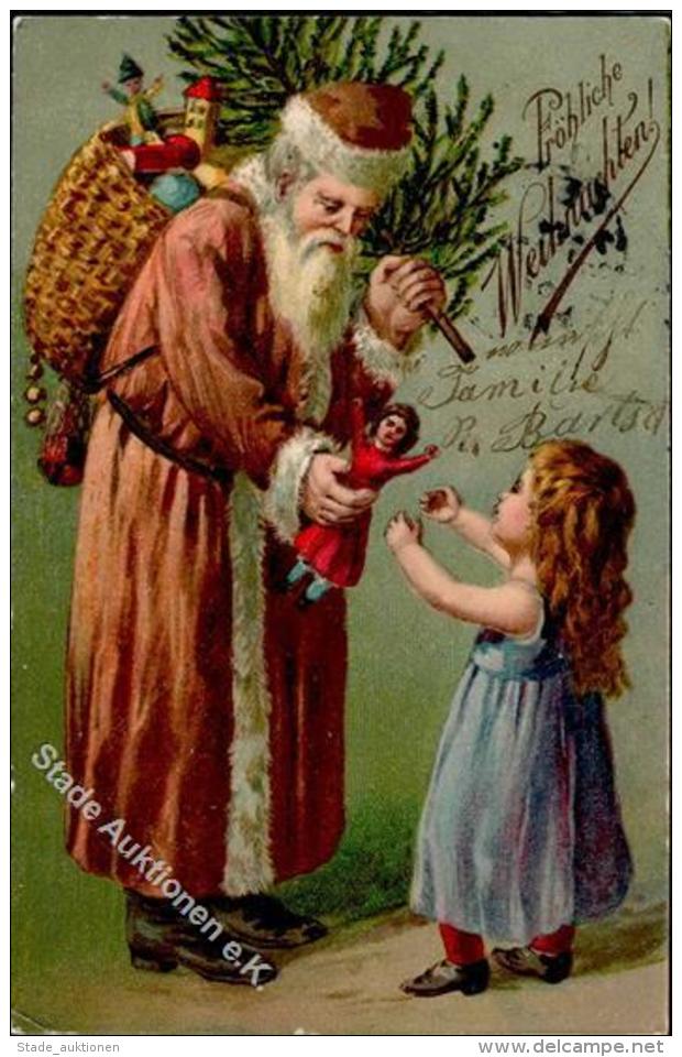 Weihnachtsmann Kind Puppe  Prägedruck 1904 I-II Pere Noel - Unclassified