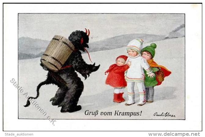 Krampus Sign. Ebner, Pauli Künstlerkarte I-II - Unclassified