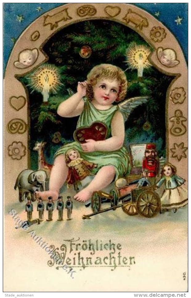 Engel Puppe Spielzeug Lebkuchen Weihnachten   Prägedruck I-II Noel Jouet Ange - Unclassified