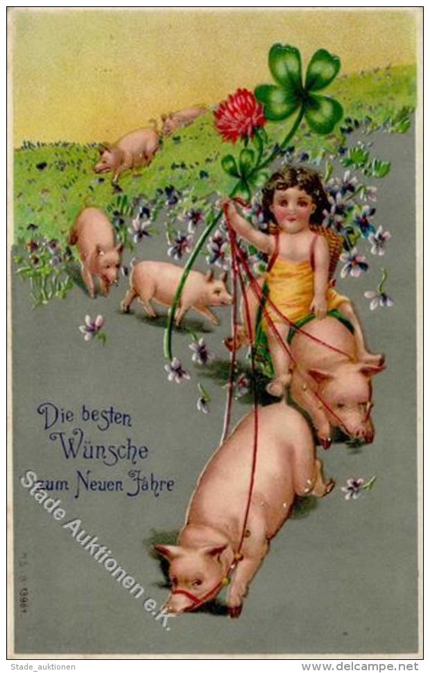 Schwein Neujahr  Prägedruck 1910 I-II Cochon Bonne Annee - Unclassified