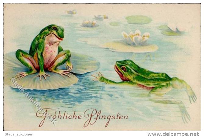 Frosch Pfingsten  Künstlerkarte I-II Grenouille - Unclassified