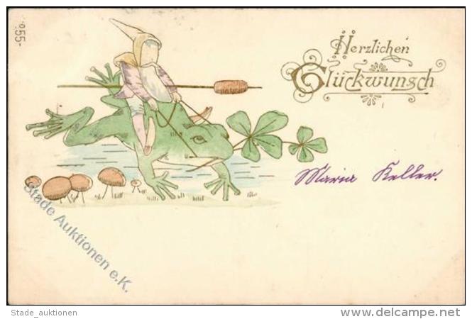 Frosch Zwerg Pilze Präge-Karte 1899 I-II Grenouille Lutin - Unclassified