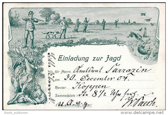 Jagd Einladung Jäger Hund  1904 I-II Chasse Chien - Hunting