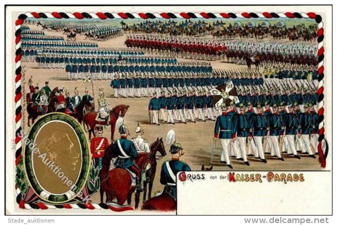 Adel Kaiser Wilhelm II Kaiser Parade Prägedruck I-II - Unclassified