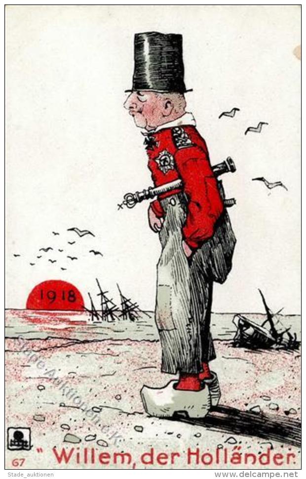 REVOLUTION 1918 - KAISER WILHELM Abschied, Kl. Randmangel I-II - Warships