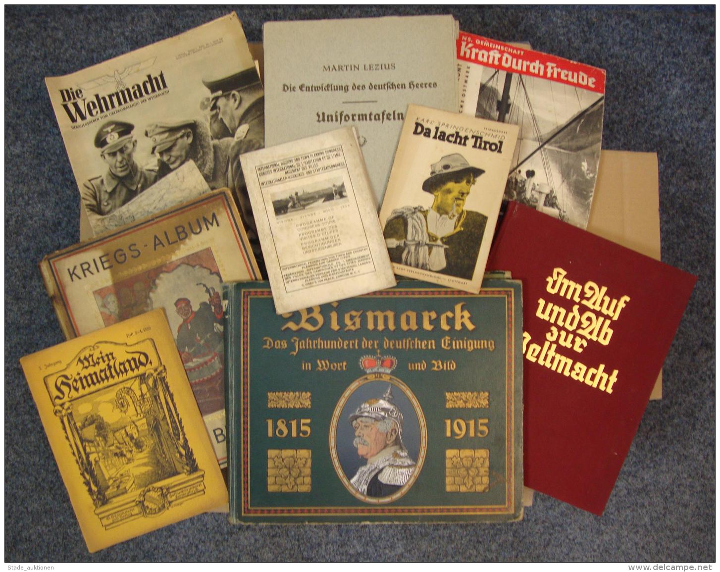 Politik Zeitungen Ab Ende 19tes Jh. Bis WK II Bücher U. A. Bismarck, Das Auf Und Ab Zur Weltmacht Lustige Blät - Other & Unclassified