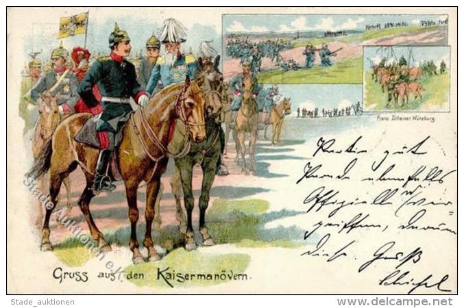 Kaisermanöver Zw. Kärlich Und Kettig U. Zw. Nieder-Erlenbach Und Biebelried 1897 I-II - Uniforms