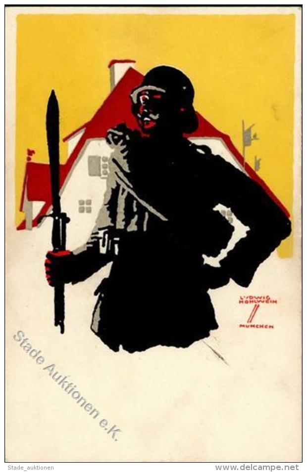 Militär Sign. Hohlwein, Ludwig Württembergischer Landesverein Für Kriegerheimstätten Künstlerka - Uniforms