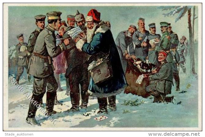 Weihnacht Im Feld WK I Weihnachtsmann Soldaten Künstlerkarte 1916 I-II Pere Noel - Unclassified