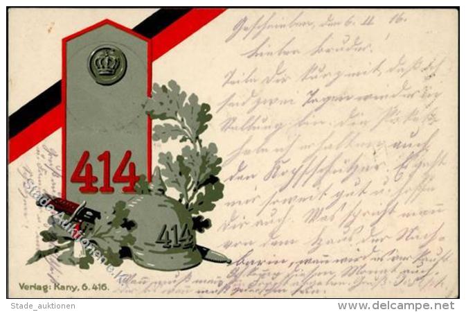 Regiment 5. Komp. Inf. Regt. Nr. 414 Pickelhaube  1916 I-II - Regiments