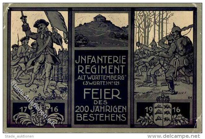 Regiment Infanterie Regt. Alt Württemberg (3. Württ.) Nr. 121 200 Jähriges Bestehen Künstlerkarte 19 - Regiments