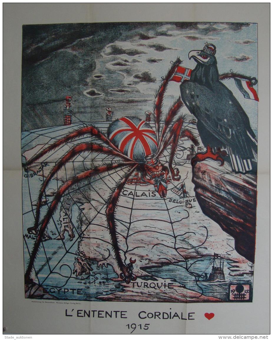 Anti Propaganda WK I L' Entente Cordiale 1915 Plakat Ca. 45 X 54 Cm I-II (kleiner Einriss) - Unclassified