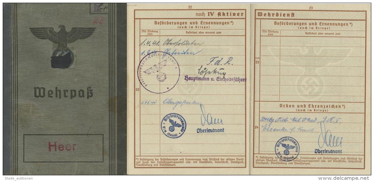 WK II Dokumente Wehrpass Mit Eintrag Für Ehrenzeichen I-II - Unclassified