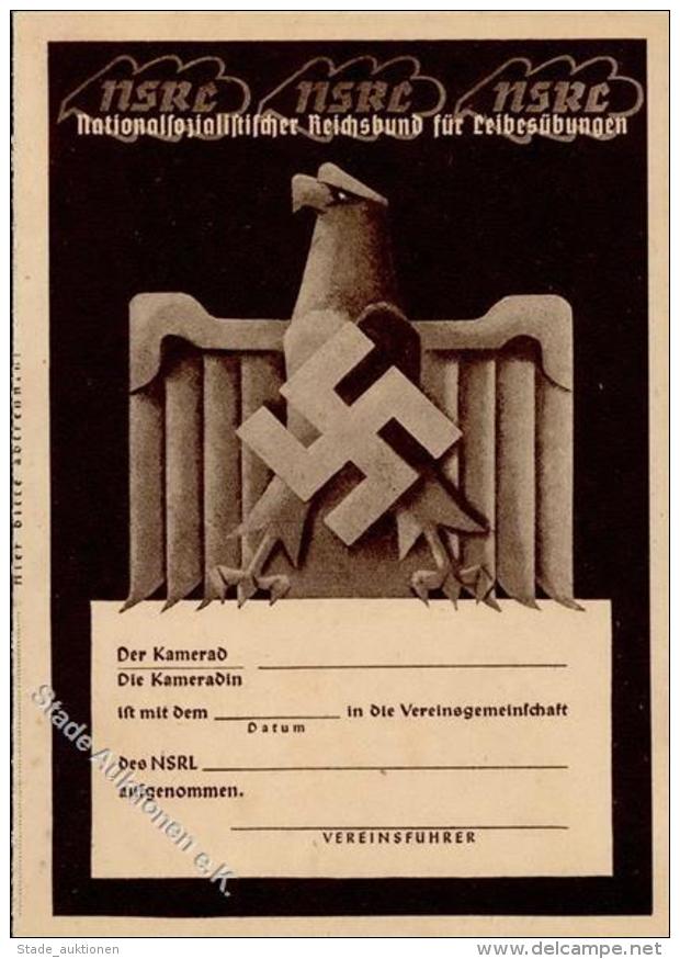 WK II Klapp-Mitgliedskarte NS REICHSBUND Für LEIBESÜBUNGEN" I" - Zonder Classificatie