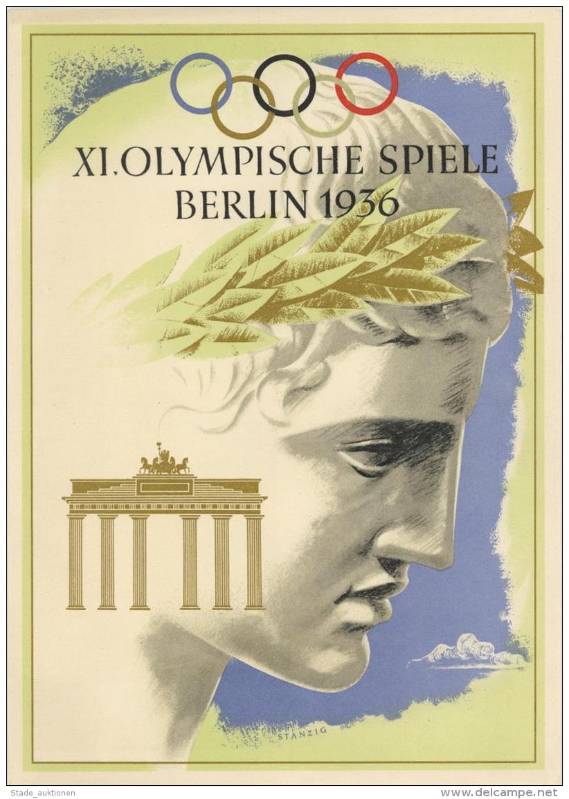 WK II Schmucktelegramm XI Olympischen Spiele Berlin 1936 Sign. Stanzig I-II - Unclassified