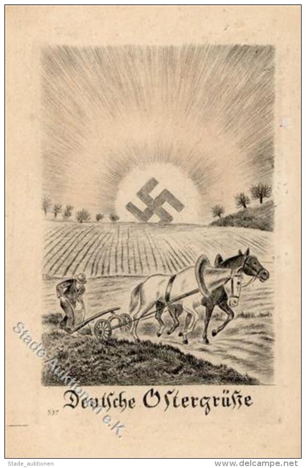RADIERUNG-Propagandakarte WK II - DEUTSCHE OSTERGRÜSSE" I" - Unclassified