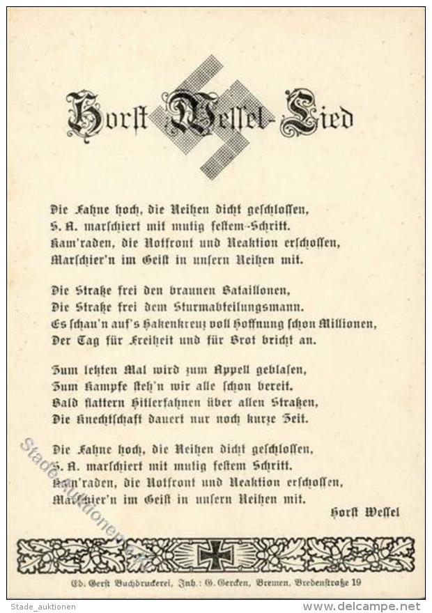 HORST WESSEL LIED WK II - Die Fahne Hoch!" (keine Ak) I" - Unclassified