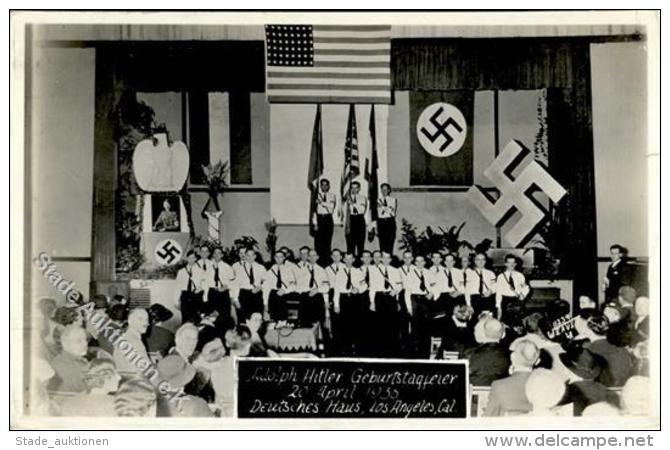 NSDAP USA WK II - Adolf Hitler Geburtstagsfeier 20.4.35 Im Deutschen Haus LOS ANGELES" Kl. Einriß" - Unclassified