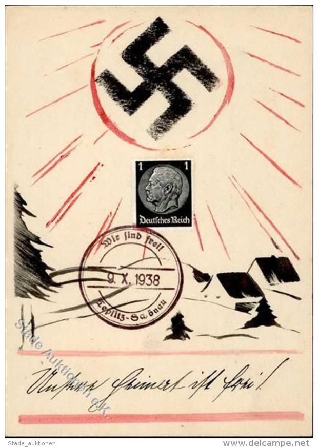 SUDETENLAND-BEFREIUNG 1938 WK II - Unsere Heimat Ist Frei!" Befreiungs-S-o Teplitz-Schönau 9.10.38" Handgemalt!! I" - Unclassified