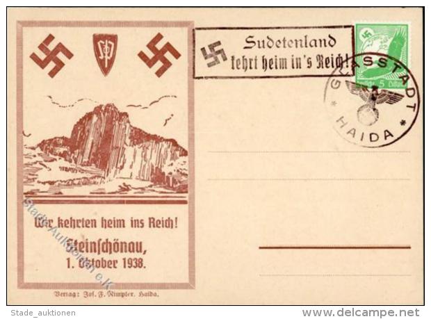 SUDETENLANDBEFREIUNG 1938 WK II - S-o STEINSCHÖNAU 1938" I" - Unclassified