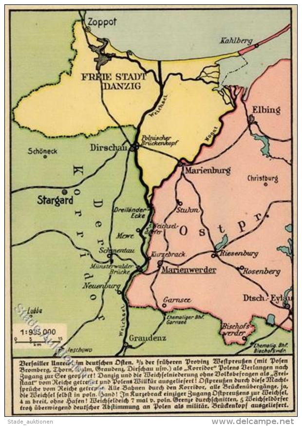 LANDKARTE  DANZIG Versailler Unrecht Im Deutschen Osten" I" - Non Classés