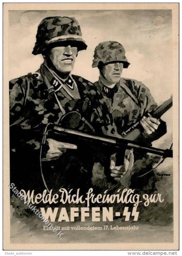 SS Propaganda WK II Melde Dich Zur Waffen SS II (Aktenlochung Repariert) - Unclassified