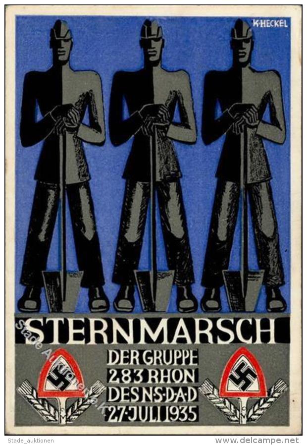 RAD-STERNMARSCH Der NSDAP-Gruppe RHÖN WK II 1935 - Sign. K.Heckel I-II - Unclassified