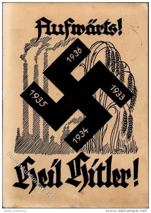 NSDAP CELLE WK II - AUFWÄRTS 1933-1936 - HEIL HITLER!" - Sign.F.Bötel - Etwas Vergilbt! II" - Unclassified