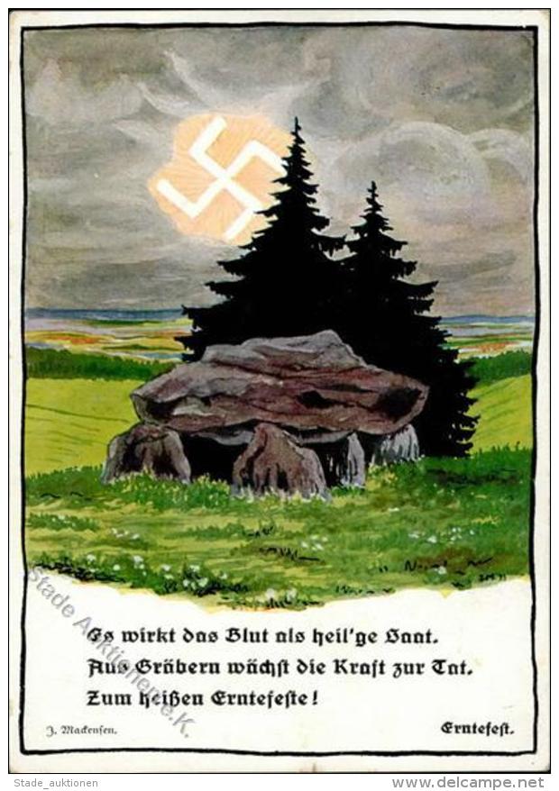 Propagandakarte Nationale Bildkunst Nr. 28 WK II  - ERNTEFEST" Sign. Mackensen I-II" - Unclassified