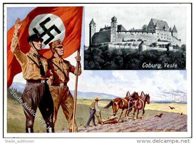 SA-Propagandakarte WK II  - DEUTSCHES LAND - COBURG" I" - Unclassified