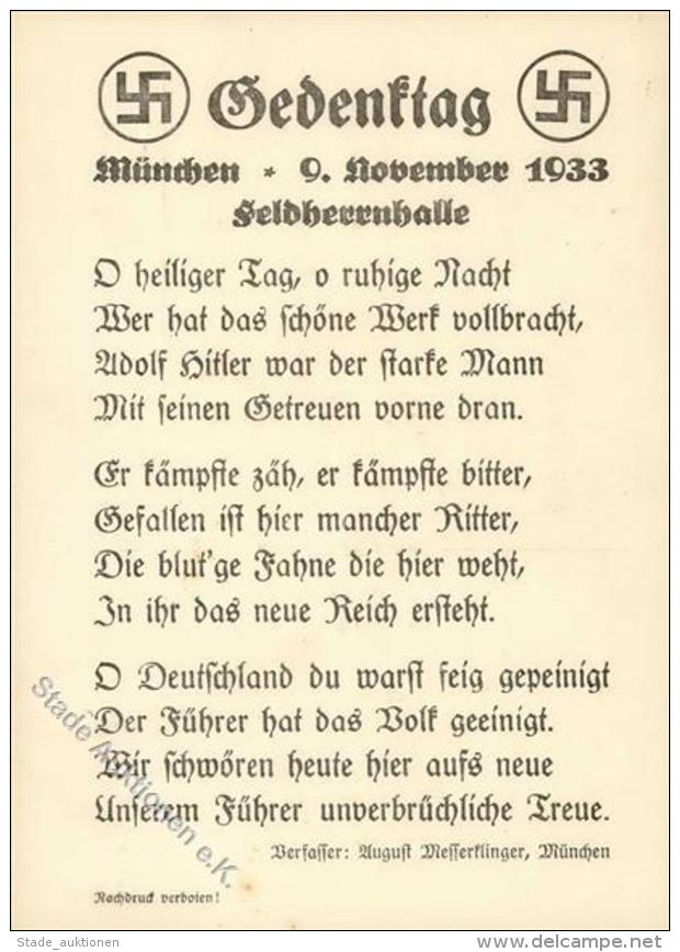 9.NOVEMBER 1923 - NS-Liedkarte I - Unclassified