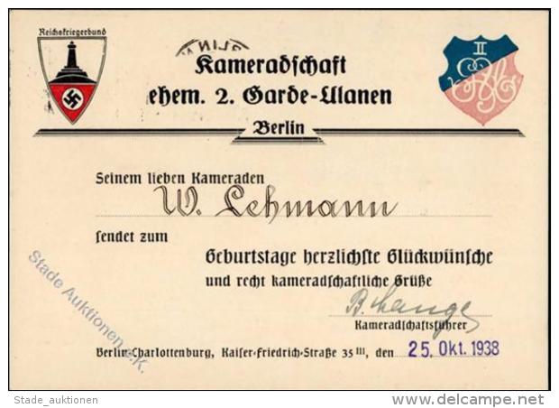 REICHSKRIEGERBUND - KAMERADSCHAFT 2.GARDE-ULANEN BERLIN I - Zonder Classificatie