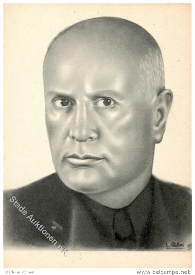 ITALIEN Propaganda WK II - MUSSOLINI  Sign. L.Aloi  I - Non Classificati