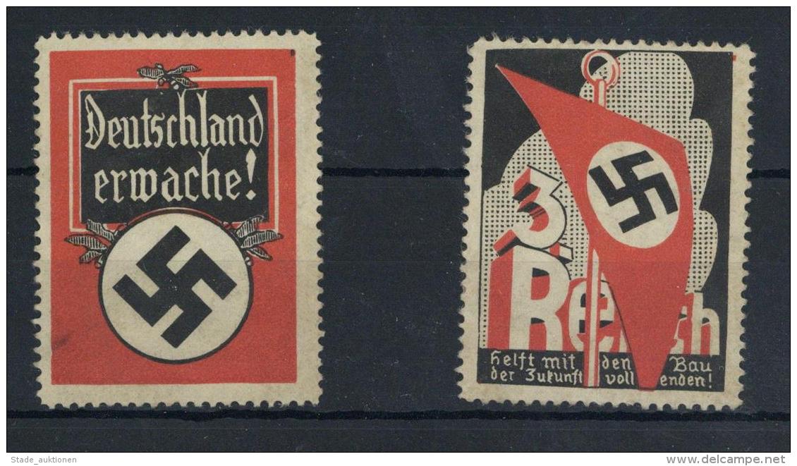 Propaganda WK II 2 Vignetten Deutschland Erwache U. 3. Reich I-II - Unclassified