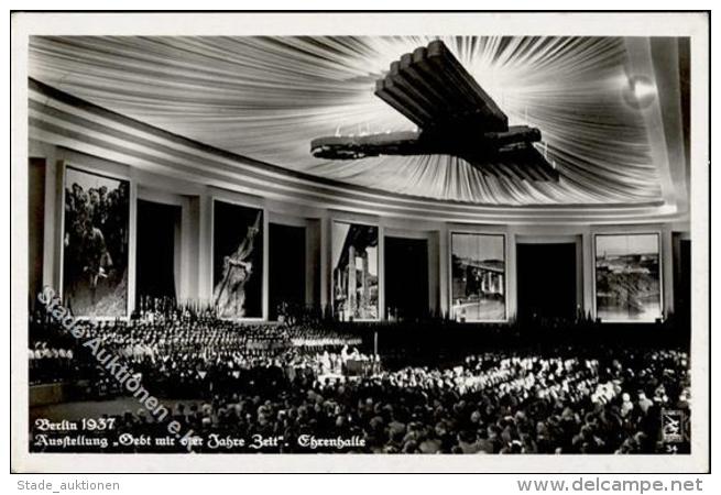 Propaganda WK II Berlin, U Ausstellung Gebt Mir Vier Jahre Zeit Ehrenhalle Foto AK Expo - Non Classificati